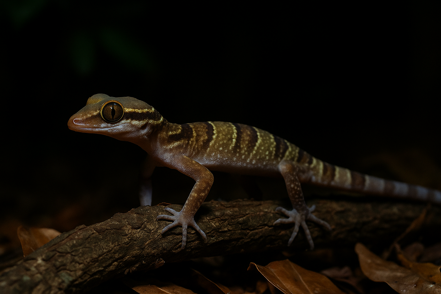 Imagem de destaque para o artigo Sakaerat Bent-toed Gecko ou Lagartixa-de-dedos-curvados-de-Sakaerat (Cyrtodactylus sakaeratensis): nova espécie descoberta na Tailândia